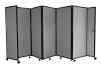 To provide quality, affordable, portable room dividers to enable you to make better use of your facilities. Choose from six heights: 4'0", 5'-0", 6'-0", 6'-8", 7'-4", 8'-0", and lengths from 5'9" to 24'-1". Multiple FREEstandingTM room dividers can be locked together to form unlimited lengths No Assembly Required Full Length Anodized Hinges for Maximum Strength Powder Painted Metal Panel Trim Sound Absorbing and Tackable Panels Self Leveling Casters Wide Selection of Fabric and Vinyl Colors Unmatched Stabil