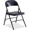 LLR Series Metal Folding Chair - Black Non-Padded [4-Pack]