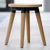 Copine Office Furniture - mid-century modern wood veneer and metal backless side stool for meeting/collaborative/cafe/break room areas