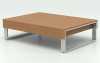 Foundations Office Furniture - modern wood veneer occasional/side/coffee table with silver metal legs