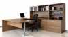 Ionic Office Furniture Vancouver - modern laminate executive suite U-shaped bullet desk workstation with hutch and storage unit