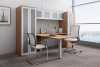 Licence 2 Office Furniture - modern modular laminate executive suite L-shaped desk workstation with storage and glazed doors