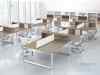 Links Office Furniture - modern modular open concept laminate benching/workstation desks with privacy divider panels