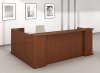 Corby Office Furniture - traditional wood veneer reception desk with transaction counter