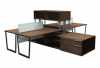 Workscape Office Furniture - mid-century modern modular laminate desk workstations with glazed privacy panels and storage