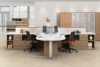 Zira Series Office Furniture - modern open concept collaborative two-tone laminate desk workstations with storage/filing